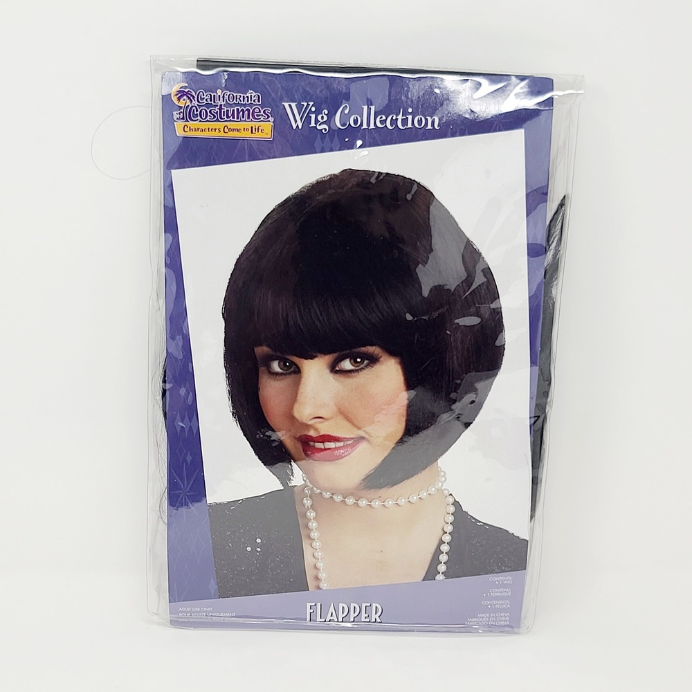 California Costumes Flapper Wig Adult One Size Black Bob Costume Cosplay Gothic
